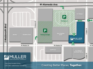 Muller parking lot location map.