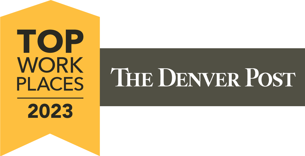 The Denver Post logo featuring Muller Engineering Company as one of the top work places.