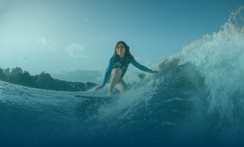 Woman surfing